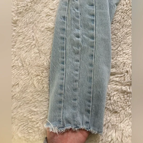 Abercrombie & Fitch The Skinny High Rise Light Blue raw Hem Jeans - Picture 7 of 7